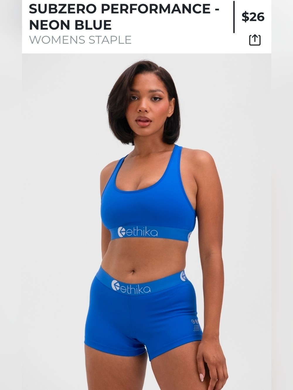 NWT Womens Subzero Ethika Shorts Large Neon Blue